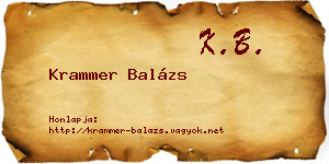 Krammer Balázs névjegykártya