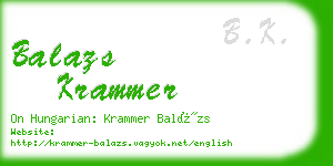 balazs krammer business card